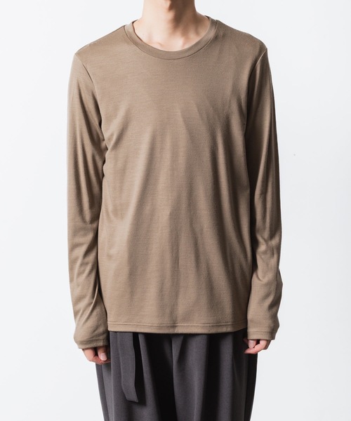 ATTACHMENT（アタッチメント）の「1/60 ウールスムース スリムフィット L/S TEE / 1/60 WOOL SMOOTH SLIM FIT L/S TEE（Tシャツ/カットソー・メンズ・ブラック/キャメル/ネイビー・3/2/1）」の3枚目の写真