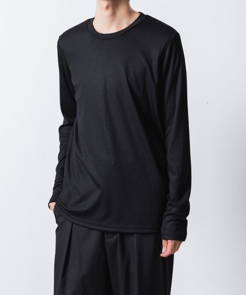 ATTACHMENT（アタッチメント）の「1/60 ウールスムース スリムフィット L/S TEE / 1/60 WOOL SMOOTH SLIM FIT L/S TEE（Tシャツ/カットソー・メンズ・ブラック/キャメル/ネイビー・3/2/1）」の6枚目の写真