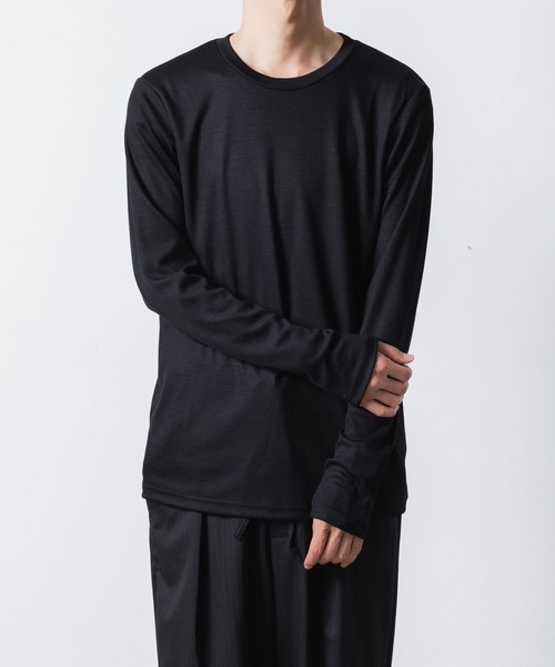 ATTACHMENT（アタッチメント）の「1/60 ウールスムース スリムフィット L/S TEE / 1/60 WOOL SMOOTH SLIM FIT L/S TEE（Tシャツ/カットソー・メンズ・ブラック/キャメル/ネイビー・3/2/1）」の4枚目の写真