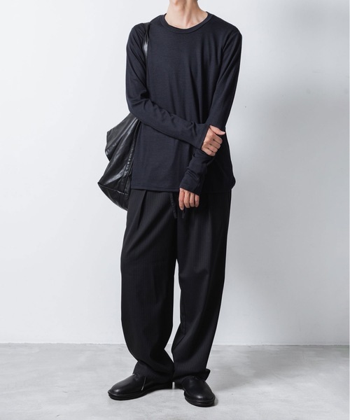 ATTACHMENT（アタッチメント）の「1/60 ウールスムース スリムフィット L/S TEE / 1/60 WOOL SMOOTH SLIM FIT L/S TEE（Tシャツ/カットソー・メンズ・ブラック/キャメル/ネイビー・3/2/1）」の21枚目の写真