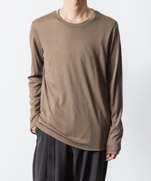 ATTACHMENT（アタッチメント）の「1/60 ウールスムース スリムフィット L/S TEE / 1/60 WOOL SMOOTH SLIM FIT L/S TEE（Tシャツ/カットソー・メンズ・ブラック/キャメル/ネイビー・3/2/1）」の22枚目の写真