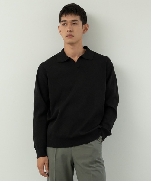 Blank Product.(ブランクプロダクト)の「5functionKnit polo(ポロシャツ・メンズ・ブラック/マルチ・M/L)」の1枚目の写真