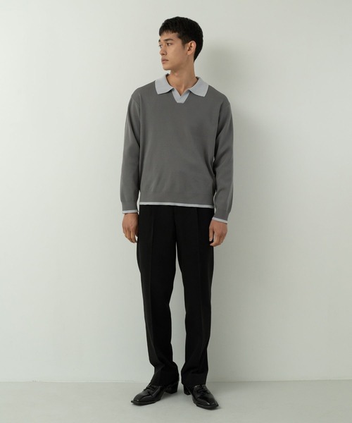 Blank Product.(ブランクプロダクト)の「5functionKnit polo(ポロシャツ・メンズ・ブラック/マルチ・M/L)」の11枚目の写真