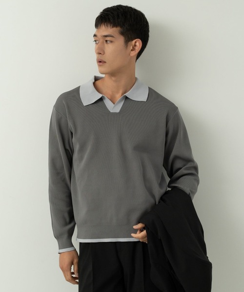 Blank Product.(ブランクプロダクト)の「5functionKnit polo(ポロシャツ・メンズ・ブラック/マルチ・M/L)」の12枚目の写真
