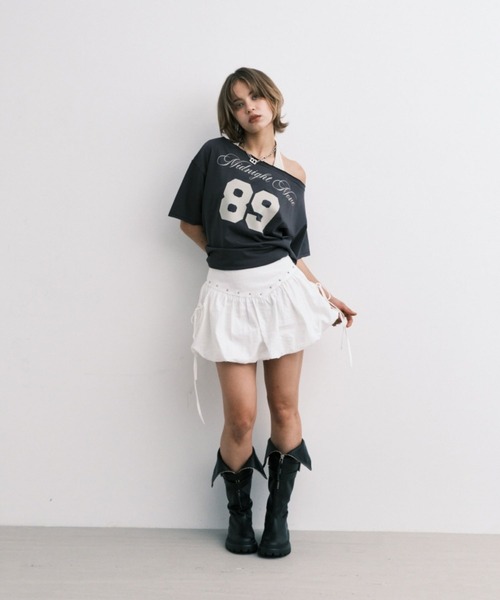 Midnight Move（ミッドナイトムーブ）の「Midnight Move／SET89 T（Tシャツ/カットソー・レディース・チャコール/ホワイト・FREE）」の10枚目の写真