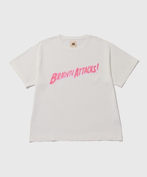 ADAM ET ROPE'(アダムエロペ)の「【BRAWN/ブラウン】ATTACKSI T-SH(Tシャツ/カットソー・メンズ・ブラック/ホワイト・M/L)」の1枚目の写真