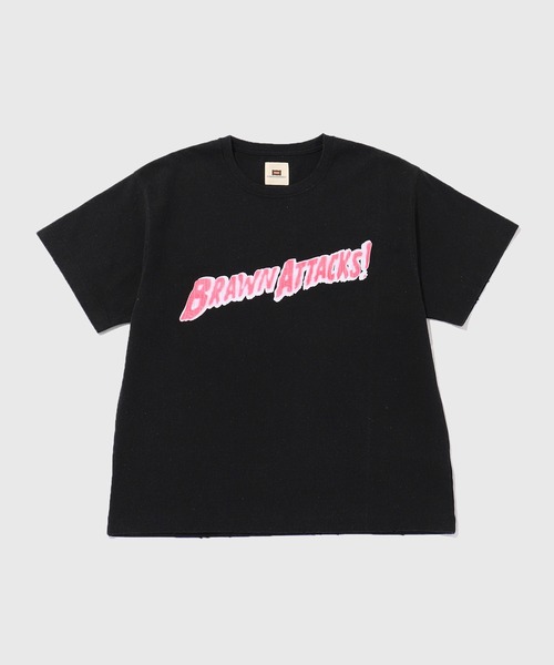 ADAM ET ROPE'(アダムエロペ)の「【BRAWN/ブラウン】ATTACKSI T-SH(Tシャツ/カットソー・メンズ・ブラック/ホワイト・M/L)」の2枚目の写真