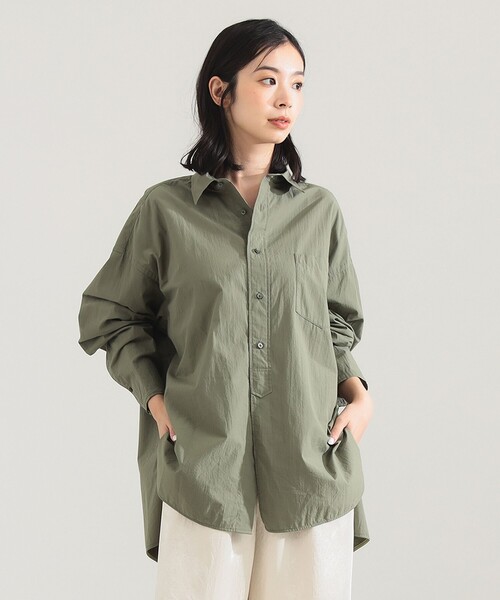 美品＊TICCA ティッカ　シャツ　ベージュ　長袖　リネン　テンセル　コットン 美品＊TICCA ティッカ シャツ ベージュ 長袖 リネン テンセル