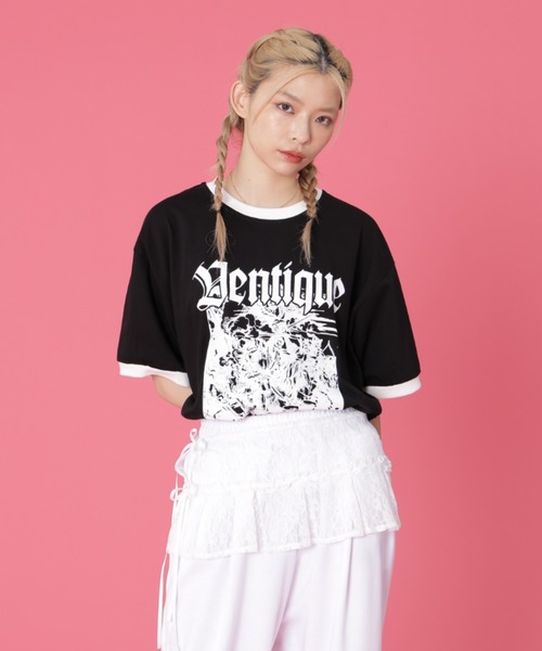 tシャツ VENTIQUE/ベンティーク/トリムTee レディース メンズ セール】VENTIQUE/ベンティーク/トリムTee（Tシャツ/カットソー