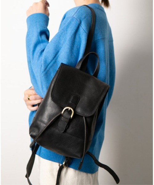 Hallelujah(ハレルヤ)の「ミニリュック Poetto ベジタブルタンニンレザー(バックパック/リュック・レディース・ブラック/ピンクベージュ/キャメル・FREE)」の2枚目の写真