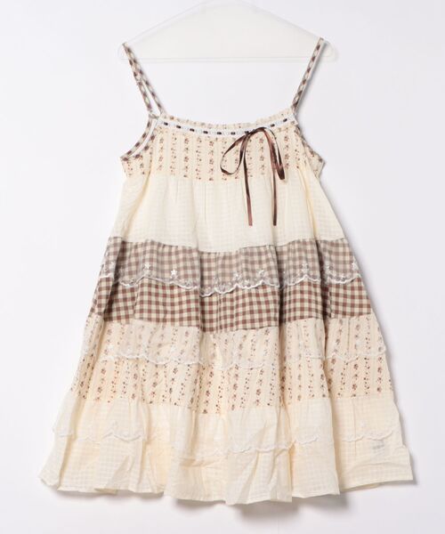 アトリエgg　レア商品　パッチワーク柄　ワンピース チェック切替パッチワークワンピース | レディース服