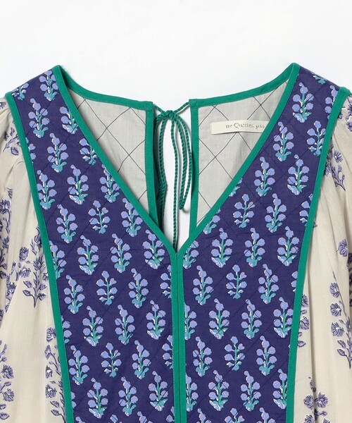 京　ne Quittez pa エスニック ギャザー ワンピース　　M NE QUITTEZ PAS! ne Quittez pas ヌキテパ コットンボイル