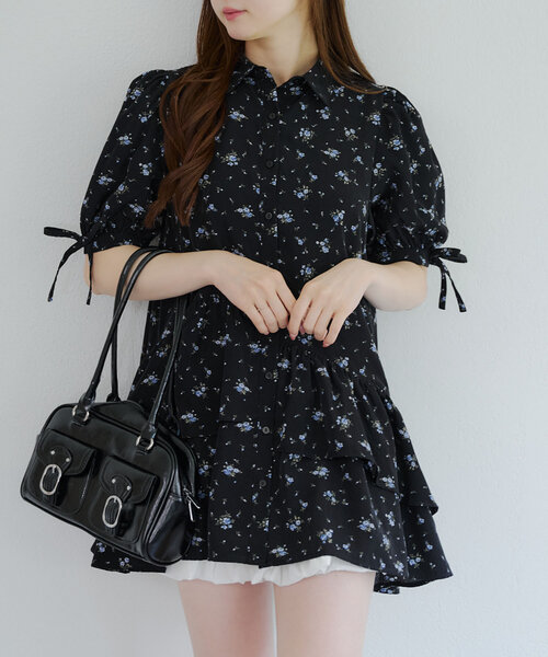 セール】アシメフリルシャツワンピ（ワンピース）｜continuer de NICE