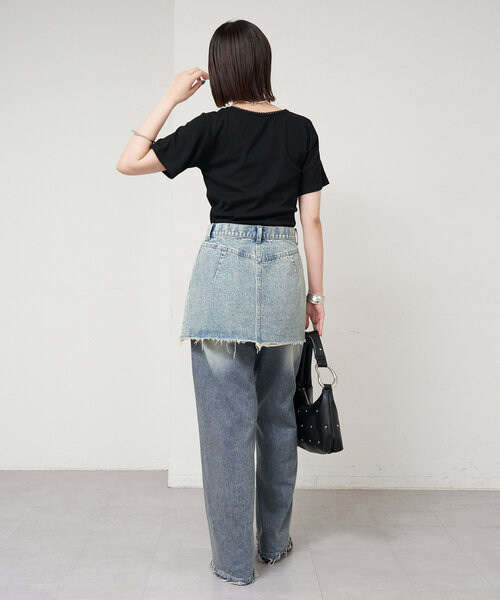 mystic（ミスティック）の「ヘンリー半袖Tシャツ（Tシャツ/カットソー・レディース・イエロー/オフホワイト/ブラック・FREE）」の18枚目の写真