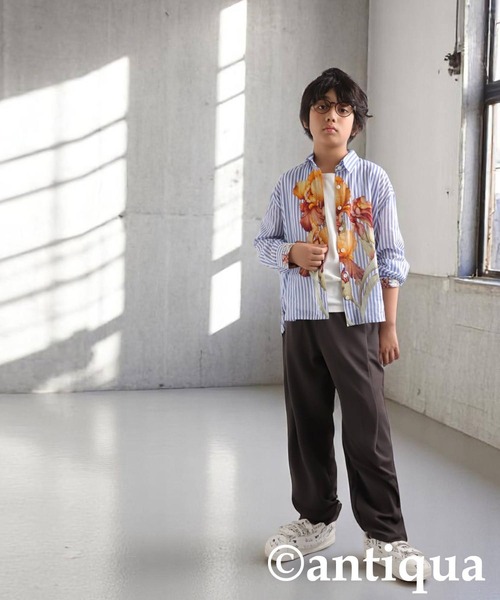 antiqua(アンティカ)の「花柄ストライプシャツ(シャツ/ブラウス・キッズ・ホワイト系その他・ONESIZE)」の12枚目の写真