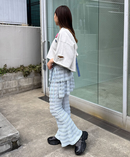 グレー フレア巻きスカート風パンツ tao COMME des GARÇONS グレー フレア巻きスカート風パンツ tao COMME des GARÇONS