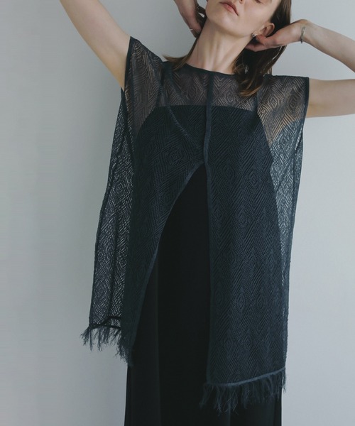 マノフ MANOF MESH KNIT TOPS （BLACK） マノフ MANOF MESH KNIT TOPS （BLACK） - ファッション通販