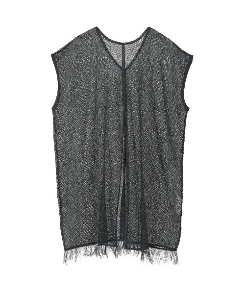 マノフ MANOF MESH KNIT TOPS （BLACK） マノフ MANOF MESH KNIT TOPS （BLACK） - ファッション通販