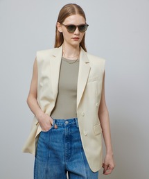★美品★アルアバイルAllureville★ベージュ ノーカラー ベスト allureville - アルアバイル フェイクファー ニットベストの通販