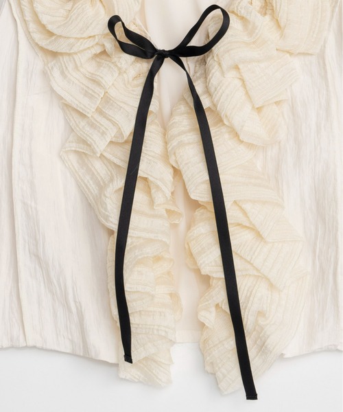 ベスト ジレ Washer Ruffle Tops/ワッシャーフリルトップス「MAISON SPECIAL/メゾンスペシャル」 レディース MAISON SPECIAL ベスト ジレ Washer Ruffle Tops/ワッシャー