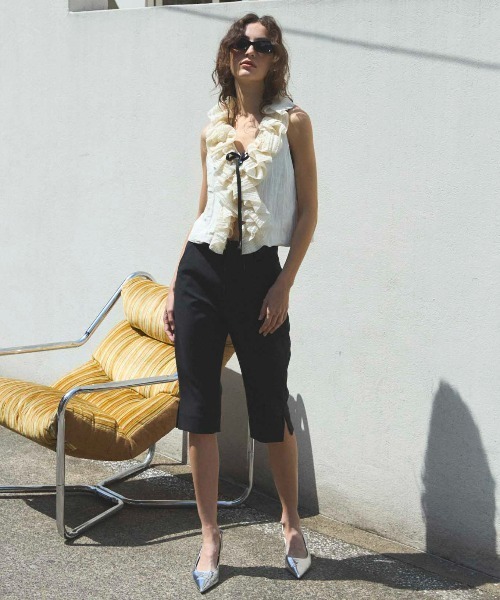 Washer Ruffle Tops/ワッシャーフリルトップス【MAISON SPECIAL