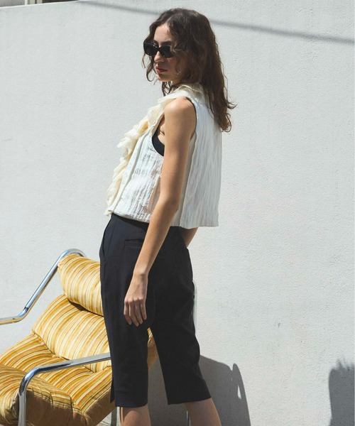 ベスト ジレ Washer Ruffle Tops/ワッシャーフリルトップス「MAISON SPECIAL/メゾンスペシャル」 レディース Washer Ruffle Tops/ワッシャーフリルトップス【MAISON SPECIAL