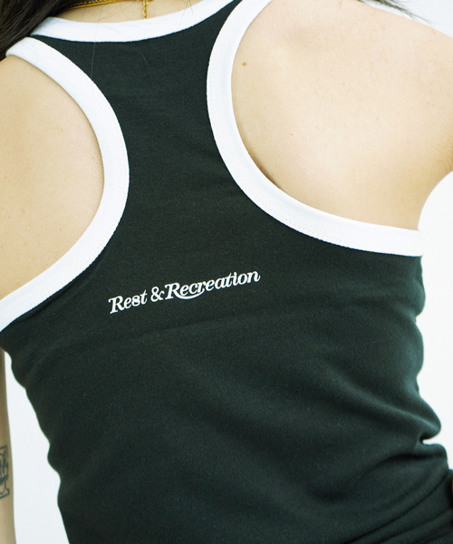 Rest&Recreation（レストアンドレクリエーション）の「【Rest&Recreation/レストアンドレクリエーション】 RACER タンクトップ（タンクトップ・レディース・ブラック/スカイブルー/ホワイト・FREE）」の4枚目の写真