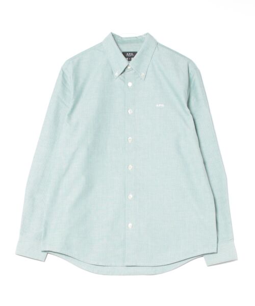 シャツ A.P.C. CHEMISE GREG LOGO (FS) Greg Logo shirt | Striped organic Oxford cloth | A.P.C.