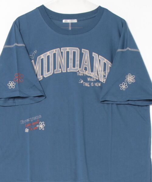 continuer de NICE CLAUP(コンティニューデナイスクラップ)の「ロゴMIX刺繍Tシャツ(Tシャツ/カットソー・レディース・スミクロ/ブルー/オフホワイト/オートミール・FREE)」の6枚目の写真