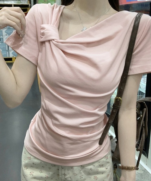 ReRe(リリ)の「リボン襟ニットカットソー(Tシャツ/カットソー・レディース・ブルー/ホワイト/ピンク・MEDIUM)」の22枚目の写真