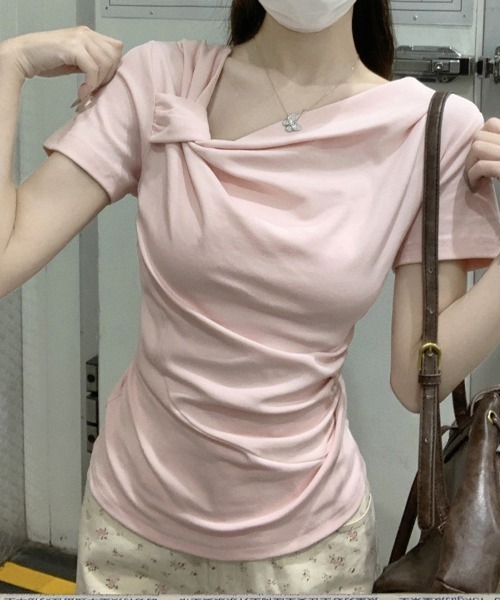ReRe(リリ)の「リボン襟ニットカットソー(Tシャツ/カットソー・レディース・ブルー/ホワイト/ピンク・MEDIUM)」の20枚目の写真