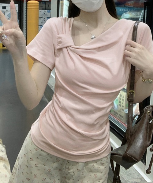 ReRe(リリ)の「リボン襟ニットカットソー(Tシャツ/カットソー・レディース・ブルー/ホワイト/ピンク・MEDIUM)」の18枚目の写真