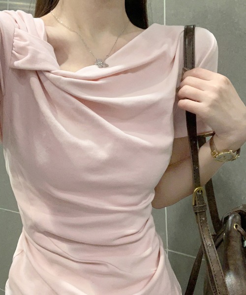ReRe(リリ)の「リボン襟ニットカットソー(Tシャツ/カットソー・レディース・ブルー/ホワイト/ピンク・MEDIUM)」の17枚目の写真