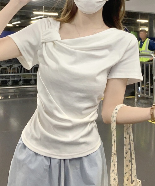 ReRe(リリ)の「リボン襟ニットカットソー(Tシャツ/カットソー・レディース・ブルー/ホワイト/ピンク・MEDIUM)」の16枚目の写真