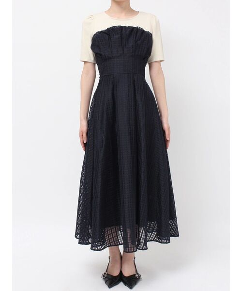 最終値下げ　新品タグ付き♡ 人気イレヘム配色ドッキングワンピース バルーンヘムドッキングワンピース（ワンピース）｜RESEXXY