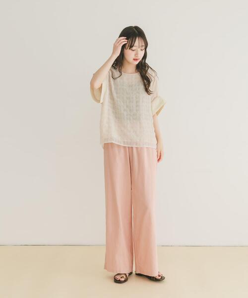 ITEMS URBANRESEARCH（アイテムズ アーバンリサーチ）の「シアーチェックレイヤードブラウス（シャツ/ブラウス・レディース・ブラック/ライトベージュ・FREE）」の14枚目の写真