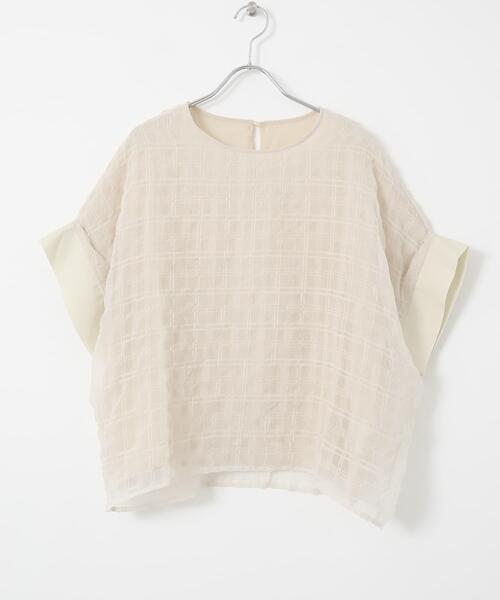 ITEMS URBANRESEARCH（アイテムズ アーバンリサーチ）の「シアーチェックレイヤードブラウス（シャツ/ブラウス・レディース・ブラック/ライトベージュ・FREE）」の15枚目の写真