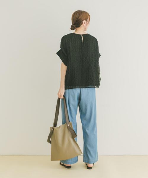 ITEMS URBANRESEARCH（アイテムズ アーバンリサーチ）の「シアーチェックレイヤードブラウス（シャツ/ブラウス・レディース・ブラック/ライトベージュ・FREE）」の20枚目の写真