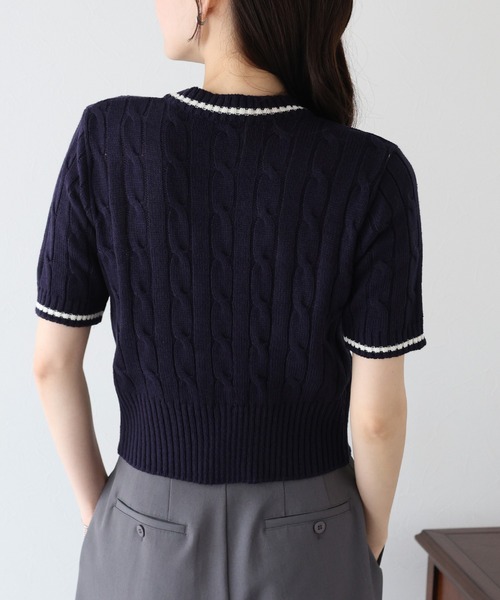 BLUEEAST(ブルーイースト)の「リボン刺繍ケーブルカーディガン(カーディガン/ボレロ・レディース・アイボリー/ピンク/ネイビー・MEDIUM)」の21枚目の写真
