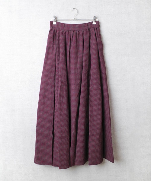 PH1】【CLANE】CHECK FLARE SKIRT 17109-6051
