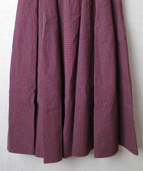 PH1】【CLANE】CHECK FLARE SKIRT 17109-6051