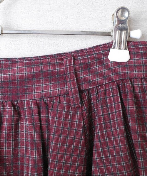 PH1】【CLANE】CHECK FLARE SKIRT 17109-6051