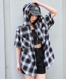 WEGO | WEGO/【25年春夏新作】フードチェックBIGシャツ(シャツ/ブラウス)
