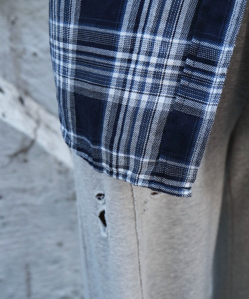 WEGO（ウィゴー）の「WEGO/フードチェックBIGシャツ（シャツ/ブラウス・レディース・ネイビー/ブラック/レッド・FREE）」の9枚目の写真