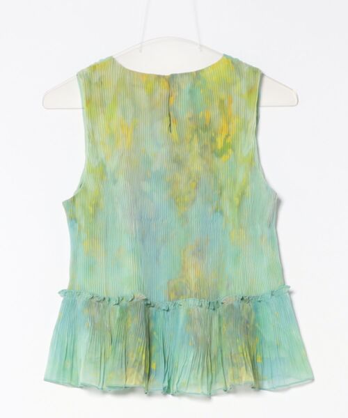 Desigual（デシグアル）の「ぼかし花柄プリーツ　ミニ丈ノースリーブブラウス（シャツ/ブラウス・レディース・グリーン・XS/S/M/L/XL）」の3枚目の写真