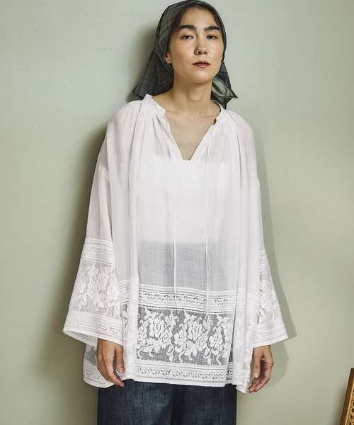 ラミーチャーチブラウス　ブラック IENA ブラウス シャツ ラミーチャーチブラウス レディース