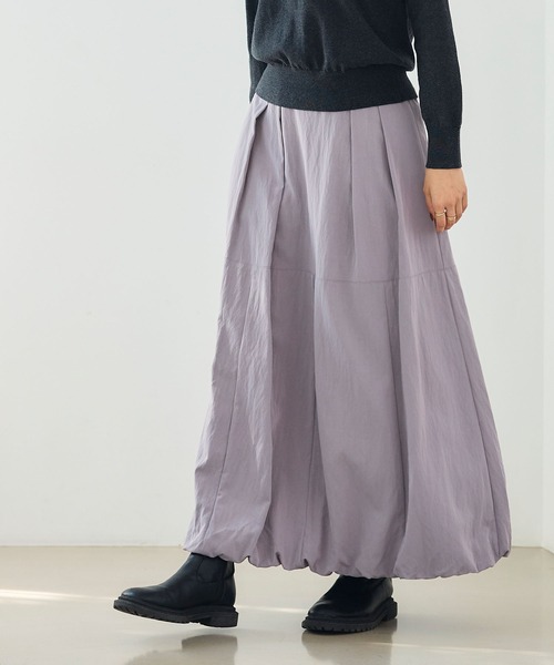 CROSS FUNCTION（クロスファンクション）の「《UV/撥水》エブ楽 バルーンイージーロングスカート【CROSS FUNCTION/クロスファンクション】（スカート・レディース・ライトグレー/ベージュ/ブラック・LL/M/L）」の3枚目の写真