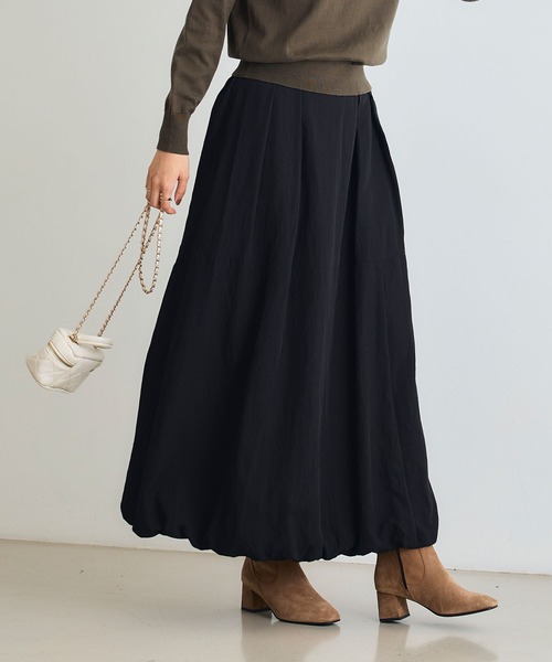 CROSS FUNCTION（クロスファンクション）の「《UV/撥水》エブ楽 バルーンイージーロングスカート【CROSS FUNCTION/クロスファンクション】（スカート・レディース・ライトグレー/ベージュ/ブラック・LL/M/L）」の2枚目の写真
