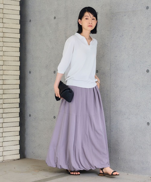 CROSS FUNCTION（クロスファンクション）の「《UV/撥水》エブ楽 バルーンイージーロングスカート【CROSS FUNCTION/クロスファンクション】（スカート・レディース・ライトグレー/ベージュ/ブラック・LL/M/L）」の13枚目の写真