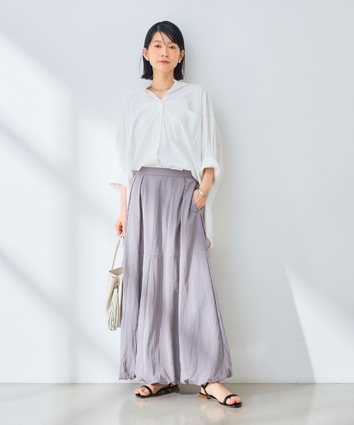 CROSS FUNCTION（クロスファンクション）の「《UV/撥水》エブ楽 バルーンイージーロングスカート【CROSS FUNCTION/クロスファンクション】（スカート・レディース・ライトグレー/ベージュ/ブラック・LL/M/L）」の9枚目の写真